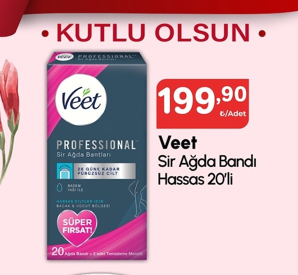 Veet Sir Ağda Bandı Hassas 20'Li