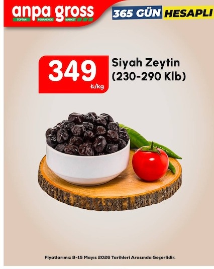 Anpa Gross Siyah Zeytin 230-290 Klb