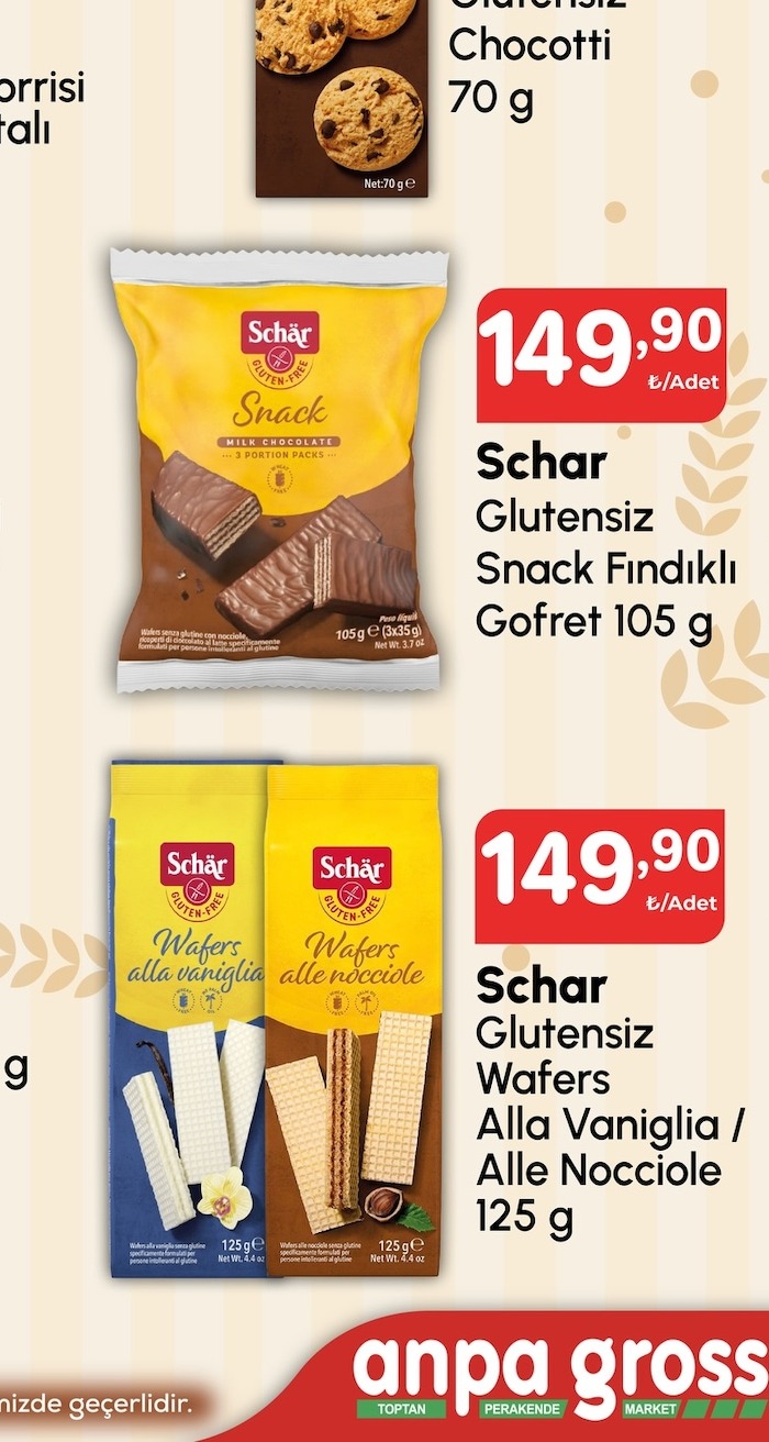 Schar Glutensiz Snack Fındıklı Gofret 105 G