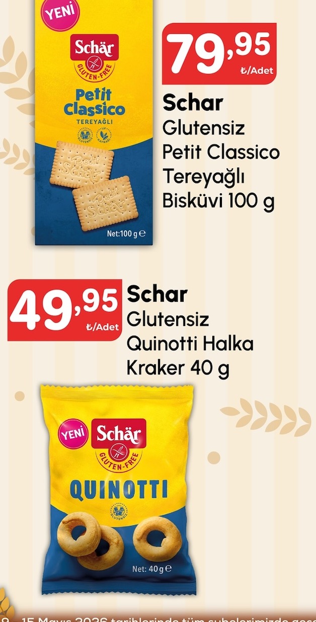 Schar Glutensiz Quinotti Halka Kraker 40 G