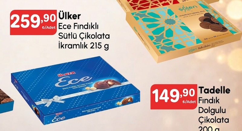 Ülker Ece Fındıklı Sütlü Çikolata İkramlık 215 G