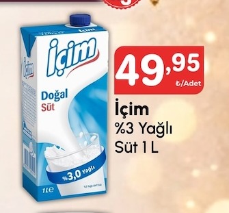 İçim %3 Yağli Süt 1 L