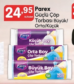 Parex Güçlü Çöp Torbası Büyük/Orta/Küçük