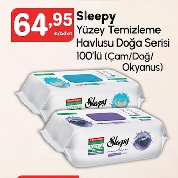 Sleepy Yüzey Temizleme Havlusu Doğa Serisi 100'Lü (Çam/Dağ/Okyanus)
