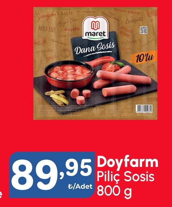 Doyfarm Piliç Sosis 800 G