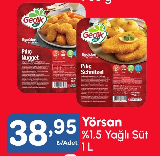 Gedik Piliç Nugget 700 G