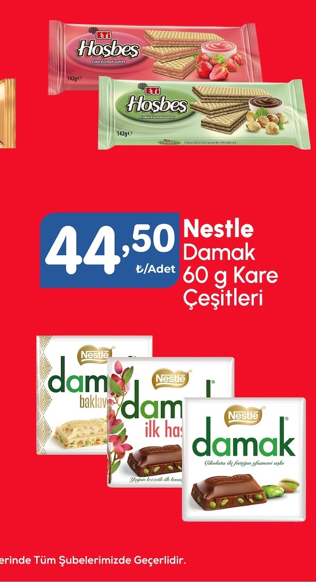 Nestle Damak 60G Kare Cesitleri
