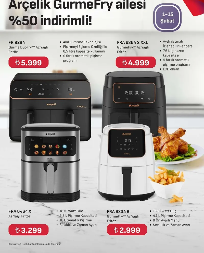 Arçelik Fr 9284 Gurme Duofry Az Yağlı Fritöz