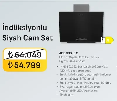 Arçelik İndüksiyonlu Siyah Cam Set