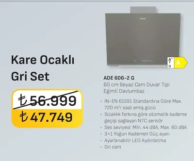 Arçelik Kare Ocaklı Gri Set