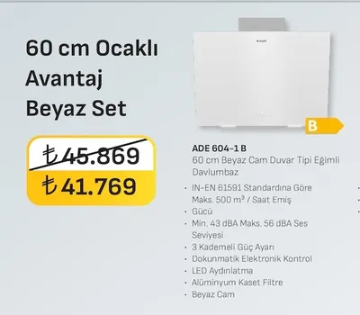 60 Cm Ocaklı Avantaj Beyaz Set