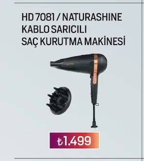 Hd 7081 / Naturashine Kablo Saricili Saç Kurutma Makinesi