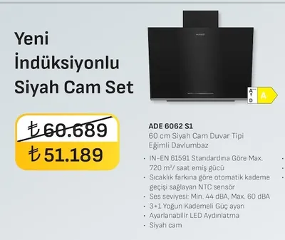 Yeni İndüksiyonlu Siyah Cam Set