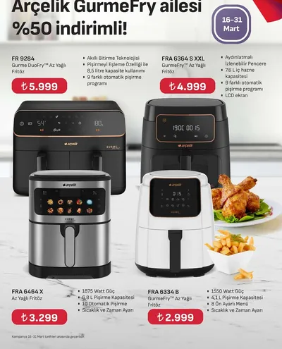 Arçelik Fr 9284 Gurme Duo Fry Az Yağlı Fritöz