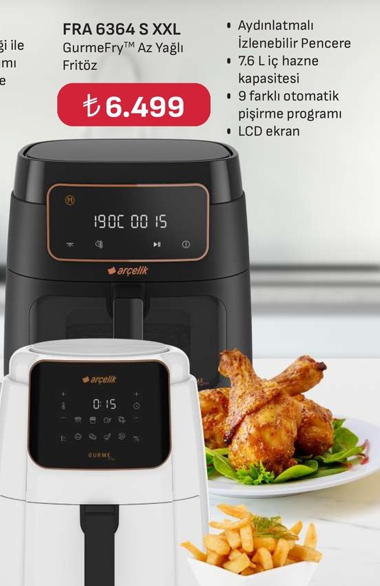 Arçelik Fra 6364 S Xxl Gurmefry Az Yağlı Fritöz