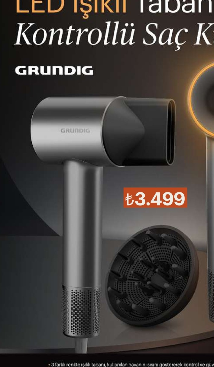 Grundig Led Işıklı Tabanlı Kontrollü Saç Kurutma Makinesi