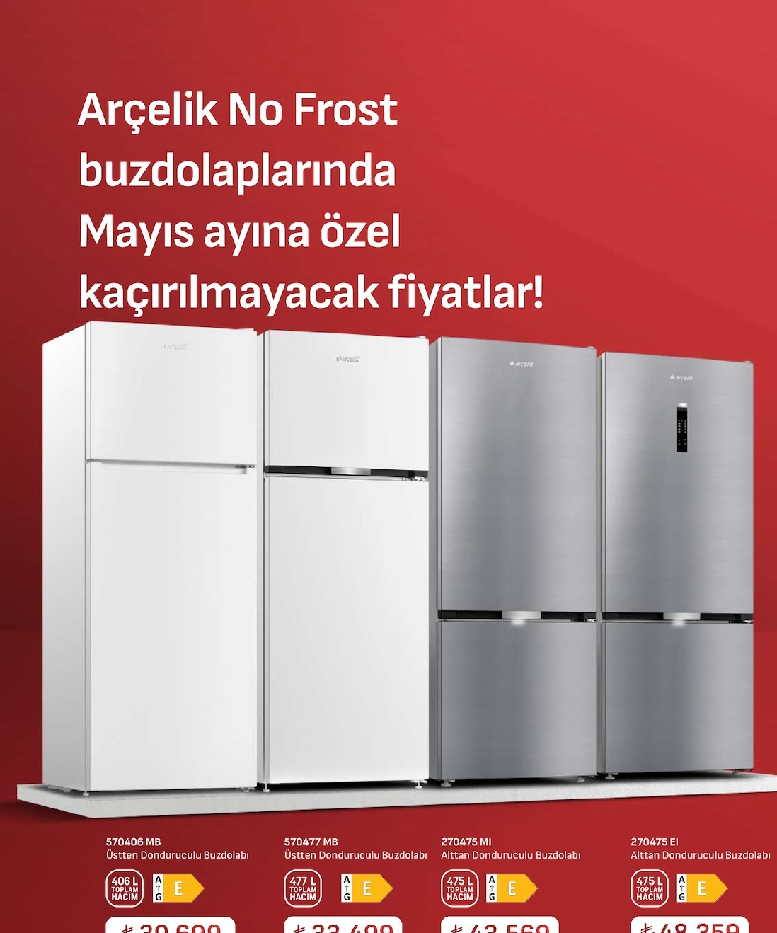 Arçelik 570406 Mb Üstten Donduruculu Buzdolabı 406L