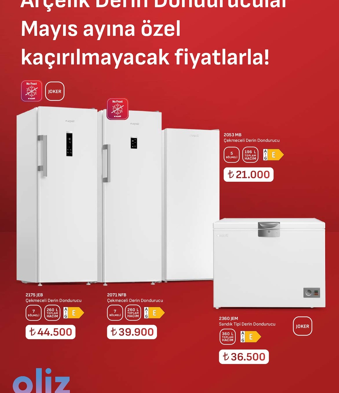 2053 Mb Çekmeceli Derin Dondurucu 196 Lt