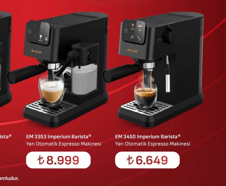 Arçelik Em 3353 Imperium Barista Yarı Otomatik Espresso Makinesi