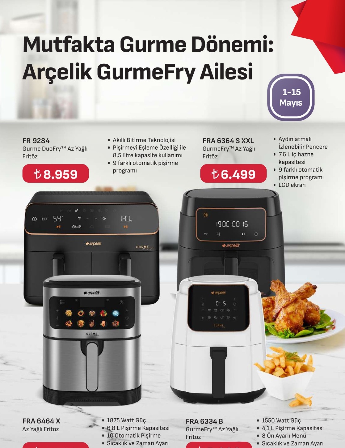 Arçelik Gurmefry Az Yagli Fritöz Fra 6464 X