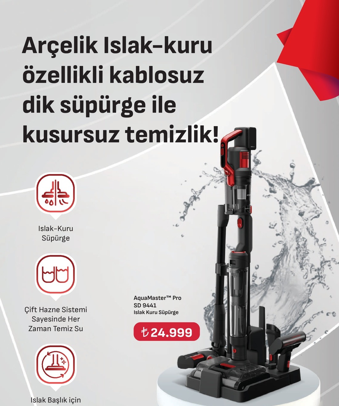 Arçelik Aquamaster™ Pro Sd 9441 Islak Kuru Süpürge