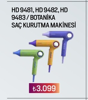 Hd 9481, Hd 9482, Hd 9483 / Botanika Saç Kurutma Makinesi