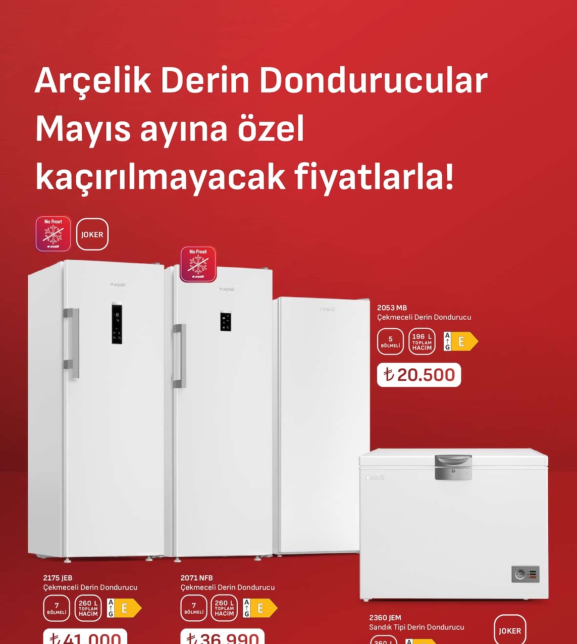 2053 Mb Çekmeceli Derin Dondurucu