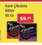 Kare Çikolata Bitter 60 Gr