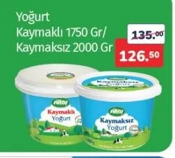 Rütor Yoğurt Kaymaklı 1750 Gr/ Kaymaksız 2000 Gr