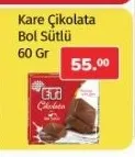 Kare Çikolata Bol Sütlü 60 Gr