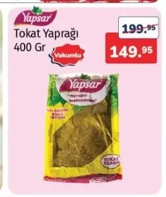 Yapsar Tokat Yaprağı 400 Gr