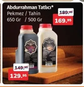Abdurrahman Tatlıcı Pekmez / Tahin 650 Gr / 500 Gr