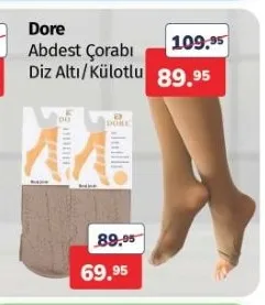 Dore Abdest Çorabı Diz Altı/Külotlu