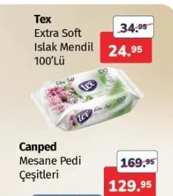 Tex Extra Soft Islak Mendil 100'Lü