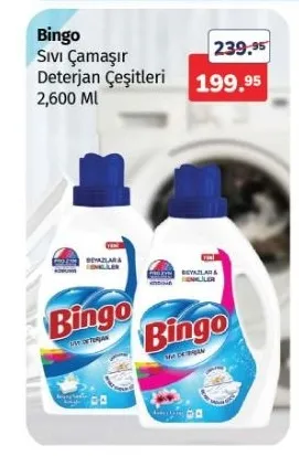 Bingo Sıvı Çamaşır Deterjan Çeşitleri 2,600 Ml