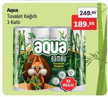 Aqua Tuvalet Kağıdı 3 Katlı
