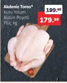 Akdeniz Toros Kuru Yölum Bütün Poşetli Piliç Kg