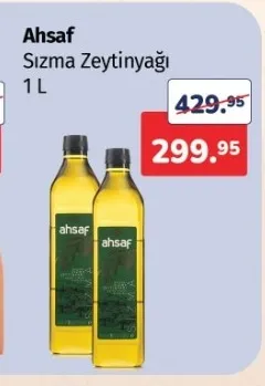 Ahsaf Sızma Zeytinyağı 1 L
