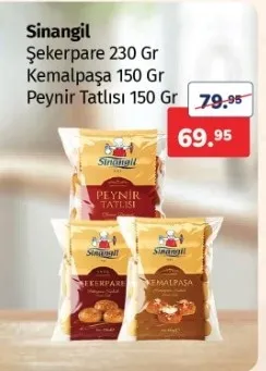 Sinangil Şekerpare 230 Gr Kemalpaşa 150 Gr Peynir Tatlısı 150 Gr