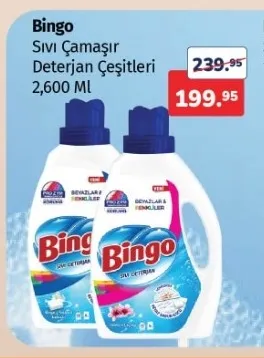 Bingo Sıvı Çamaşır Deterjan Çeşitleri 2,600 Ml