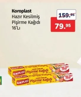 Koroplast Hazır Kesilmiş Pişirme Kağıdı 16'Lı