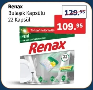 Renax Bulaşık Kapsülü 22 Kapsül