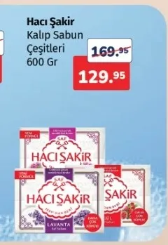 Hacı Şakir Kalıp Sabun Çeşitleri 600 Gr