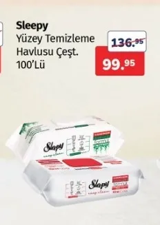 Sleepy Yüzey Temizleme Havlusu Çeşit. 100'Lü