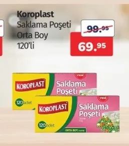 Koroplast Saklama Poşeti Orta Boy 120'Li