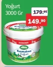 Rütaf Kaymaksız Yoğurt 3000 Gr