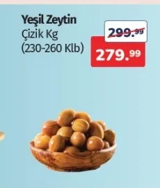 Yeşil Zeytin Çizik Kg (230-260 Klb)