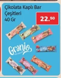 Çikolata Kaplı Bar Çeşitleri 40 Gr