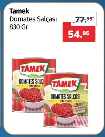 Tamek Domates Salçası 830 Gr