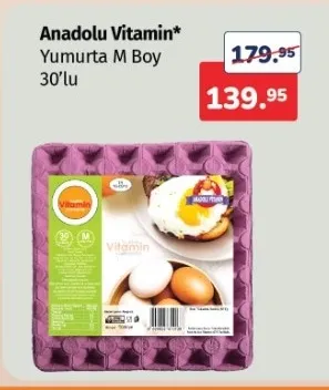 Anadolu Vitamin Yumurta M Boy 30'Lu